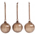 Kave Home Set tří hnědých skleněných vánočních ozdob Oranel 8 cm – Zboží Dáma