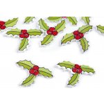 Výprodej - Dřevěný dekorační knoflík vánoční cesmína Varianta: 1 zelená sv. cesmína, Balení: 10 ks – Zboží Dáma