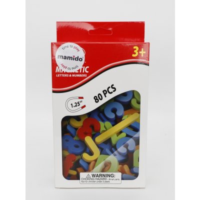 Mamido Barevná magnetická písmena a čísla 80 dílů, velikost 3,1 cm MT1526 – Sleviste.cz
