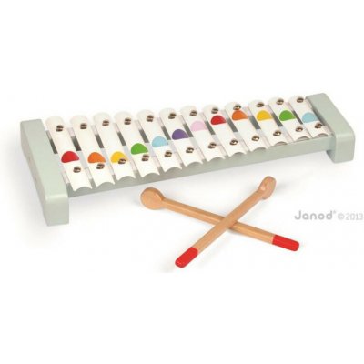 Janod Drevený hudobný nástroj kovový xylofón pre deti Confetti – Zboží Dáma