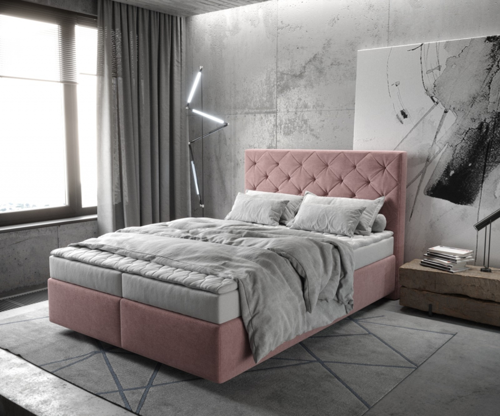 Delife Dream-Great mikrovlákno růžová s matrací a topperem