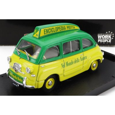 Brumm Fiat 600 Multipla Enciclopedia Motta 1956 1:43 Žlutá Zelená