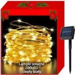 ISO 11397 Vánoční svítící struny Solární 200 LED teplá bílá 22m – Hledejceny.cz