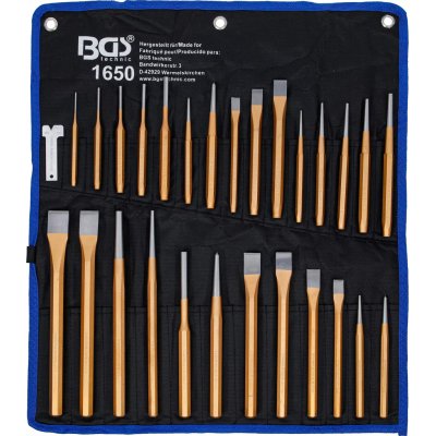 BGS 1650 Sada 28dílů - sekáče, vyražeče, důlčiky v plátěné tašce. – Hledejceny.cz