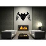 Weblux vzor s75246476 Šablona na zeď - silhouette heart with wings blatník (auta) nubes řídit letadlo pomocí rádiových vln, rozměry 170 x 100 cm – Zbozi.Blesk.cz