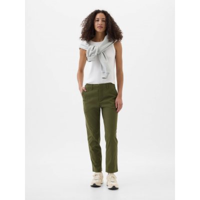 GAP Kalhoty s kapsami Mid-Rise Downtown Khaki Zelená – Zboží Dáma