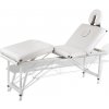 Masážní stůl a židle zahrada-XL Krémově bílý skládací masážní stůl se 4 zónami a hliníkový rám