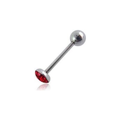 Šperky4U piercing do jazyka s krystaly PJ01013-R