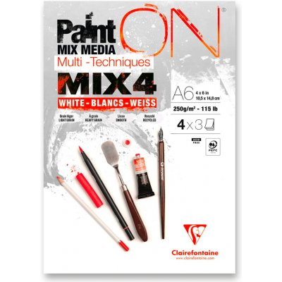 Clairefontaine Paint'ON Mix4 blok A6 12 listů 250 g – Hledejceny.cz