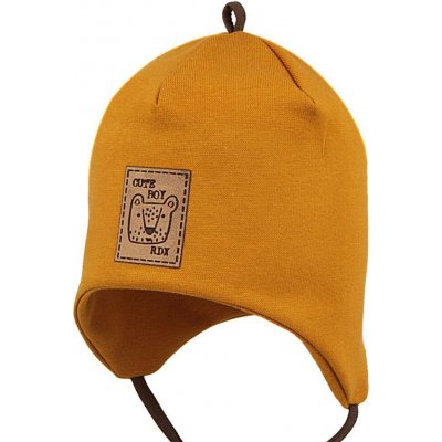 RDX Chlapecká kojenecká čepice vázací Méďa hořčicová – Zboží Mobilmania