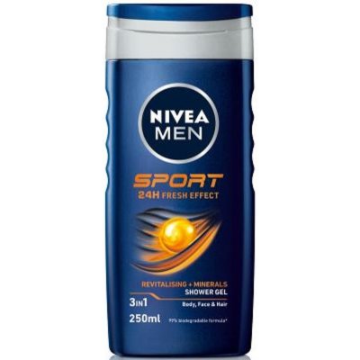 Nivea Men Sport 3v1 sprchový gel a šampon na vlasy pro muže 250 ml – Sleviste.cz