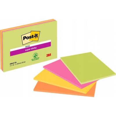3M POSTIT Samolepicí bloček, mix barev, 203 x 152 mm, 4x 45 listů, 3M POSTIT 7100234637 ,balení 180 ks 29567 – Hledejceny.cz