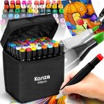 KIK KX5123_1 Oboustranné lihové fixy v pouzdře 48 + stojan – Zboží Živě