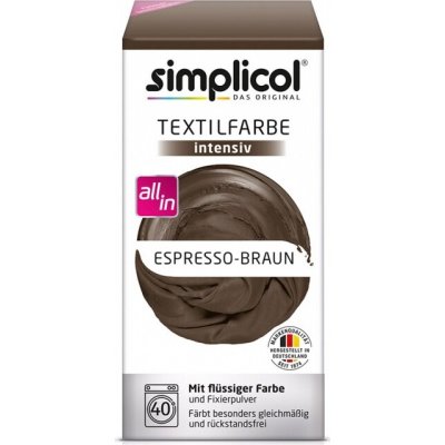 Simplicol Intenzivní barva na textil espresso hnědá 560 g – Zbozi.Blesk.cz