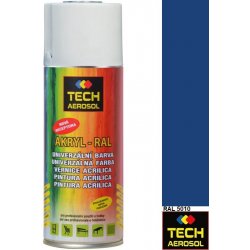 TECH AEROSOL Univerzální akrylová barva ve spreji 400 ml RAL 5010 enziánová modrá lesk