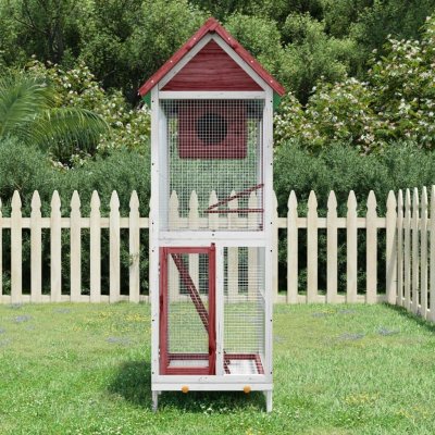 vidaXL Ptačí voliéra 60 x 58,5 x 160 cm masivní borové dřevo – Zboží Dáma