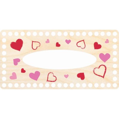Dřevěný svět online Víko na kapesníky 24 x 12 cm Srdíčka – Zboží Dáma Dřevěný svět online Víko na kapesníky 24 x 12 cm Srdíčka – Zboží Dáma