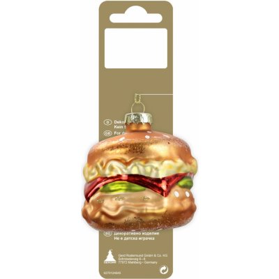 GEROMA Skleněná vánoční ozdoba hamburger 6,5 cm 1 ks – Hledejceny.cz