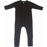 Rostoucí merino pyžamo dětské overal hnědé dark brown Smallstuff – Zboží Dáma