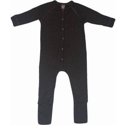 Rostoucí merino pyžamo dětské overal hnědé dark brown Smallstuff – Zboží Dáma