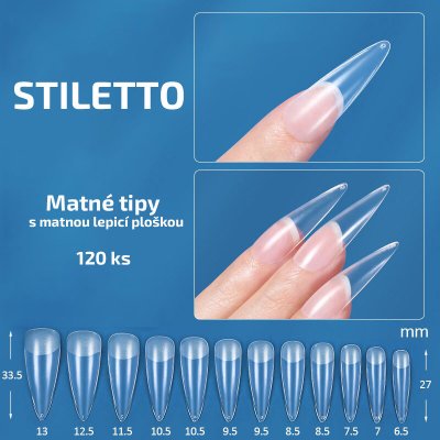 Koskoe Stiletto matné tipy na nehty 120 ks – Zboží Dáma