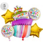 Balóny Happy Birthday, sada 5ks – Zboží Živě