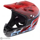Cyklistická helma Force Tiger Downhill červená/černá/modrá 2020