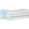 Postel Kocot Kids Babydreams medvídek bílá se šuplíky s matrací