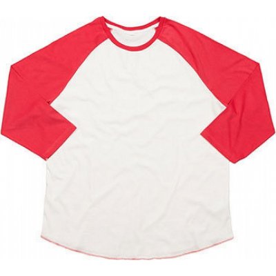 Mantis baseballové tričko Superstar s kontrastními 3/4 rukávy bílá červená výrazná P88