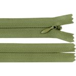 Spirálový zip skrytý šíře 3 mm, délka 50 cm - khaki – Hledejceny.cz