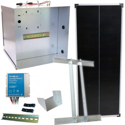 Basic sada solární ohradník - Kompletní přenosná schránka + konzole a panel 100 W – Hledejceny.cz