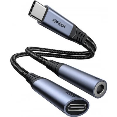 Joyroom SY-C02 adaptér 2v1 rozbočovač USB-C na 1x USB-C/1x Jack 3.5mm - Black – Hledejceny.cz