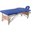 Masážní stůl a židle Vida XL 110075 skládací masážní stůl se 2 zónami a dřevěným rámem modrý