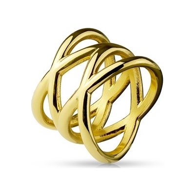 Šperky4U dámský zlacený proplétaný ocelový prsten OPR1659