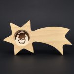 Amadea Dřevěná kometa s vkladem betlém masivní dřevo,19x10x3 cm – Zboží Dáma