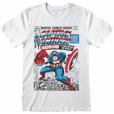 Captain America tričko Captain America Comic Cover Bílá – Zboží Mobilmania