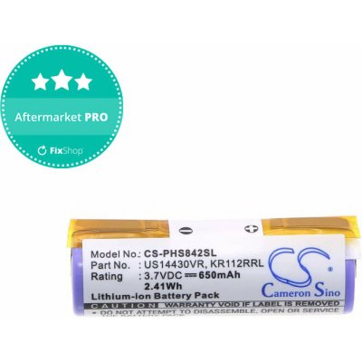 Baterie pro Philips HS8420, 650mAh, Li-Ion, 3.7V, US14430VR, KR112RRL, HQ – Hledejceny.cz