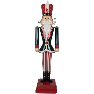 Kovová dekorace Louskáček Nutcracker v červeno - zeleném – 37*31*134 cm - Clayre & Eef – Hledejceny.cz
