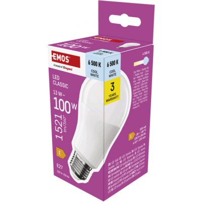 EMOS LED CLS A60 13W 100W 1521lm E27 CW – Zboží Živě