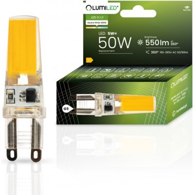 Lumiled LED žárovka LED G9 corn 5W = 60W 550lm 4000K Neutrální bílá 360° COB – Hledejceny.cz