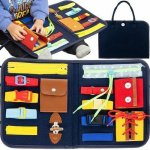 Teddies Edukační penál filc zapínání a otevírání zipů a knoflíků v sáčku 24x27x4cm – Hledejceny.cz