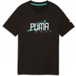 Puma ACTIVE SPORTS BIG GRAPHIC TEE B Černá Tyrkysová Bílá – Sleviste.cz
