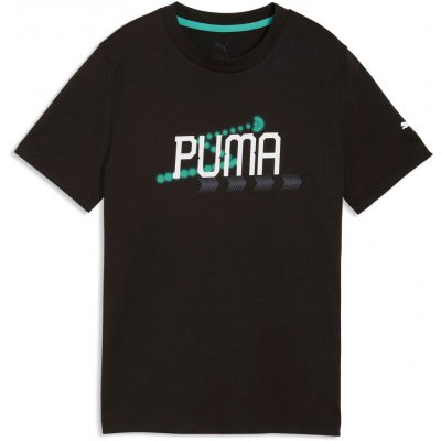 Puma ACTIVE SPORTS BIG GRAPHIC TEE B Černá Tyrkysová Bílá – Sleviste.cz