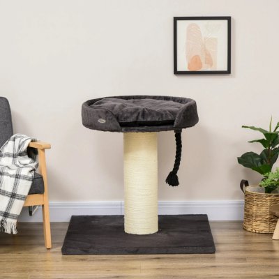 PawHut Škrabadlo s pelíškem šedé 80 x 80 x 78 cm – Zboží Dáma