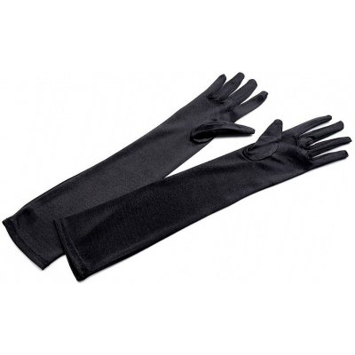 Prima-obchod Dlouhé společenské rukavice saténové, barva 2 43 cm černá – Zboží Mobilmania