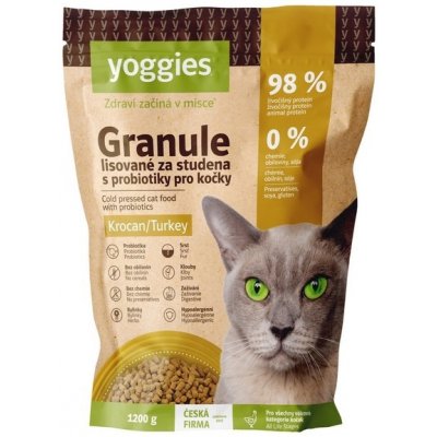 Yoggies Granule pro kočky s krocaním masem lisované za studena 1,2 kg – Zboží Mobilmania