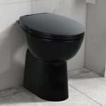 OMAXI Bezrámová toaleta, 7 cm navýšená výška, pomalé zavírání, keramická černá 021019 – Zboží Mobilmania