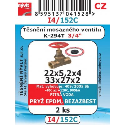 M.A.T. těsnění vent.Ms 3/4" KE294T g/kling.I4/152C (2ks) | Zboží Auto