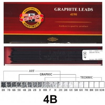 Koh-i-noor technická Tuha grafitová 4B 12 ks 4190 – Hledejceny.cz
