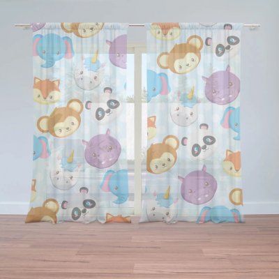 Sablio Záclony Zoo pro děti: 2ks 150x250cm – Hledejceny.cz